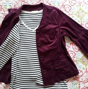 Bell Sleeve Jacket 1X, Wine